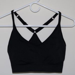 Black thin strap sports bra